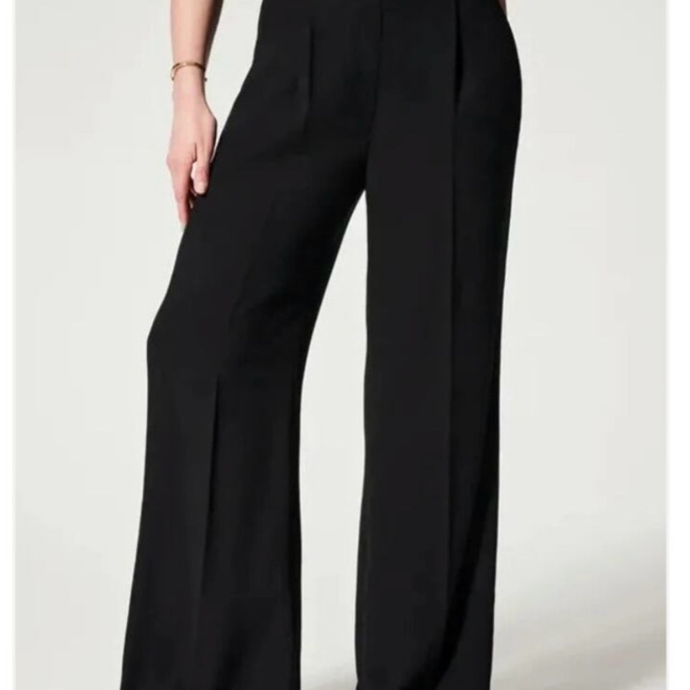 SPANX Carefree Crepe Black Wide-Leg Women's Pants